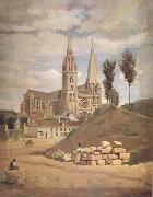 Jean Baptiste Camille  Corot La cathedrale de Chartres (mk11) Germany oil painting reproduction